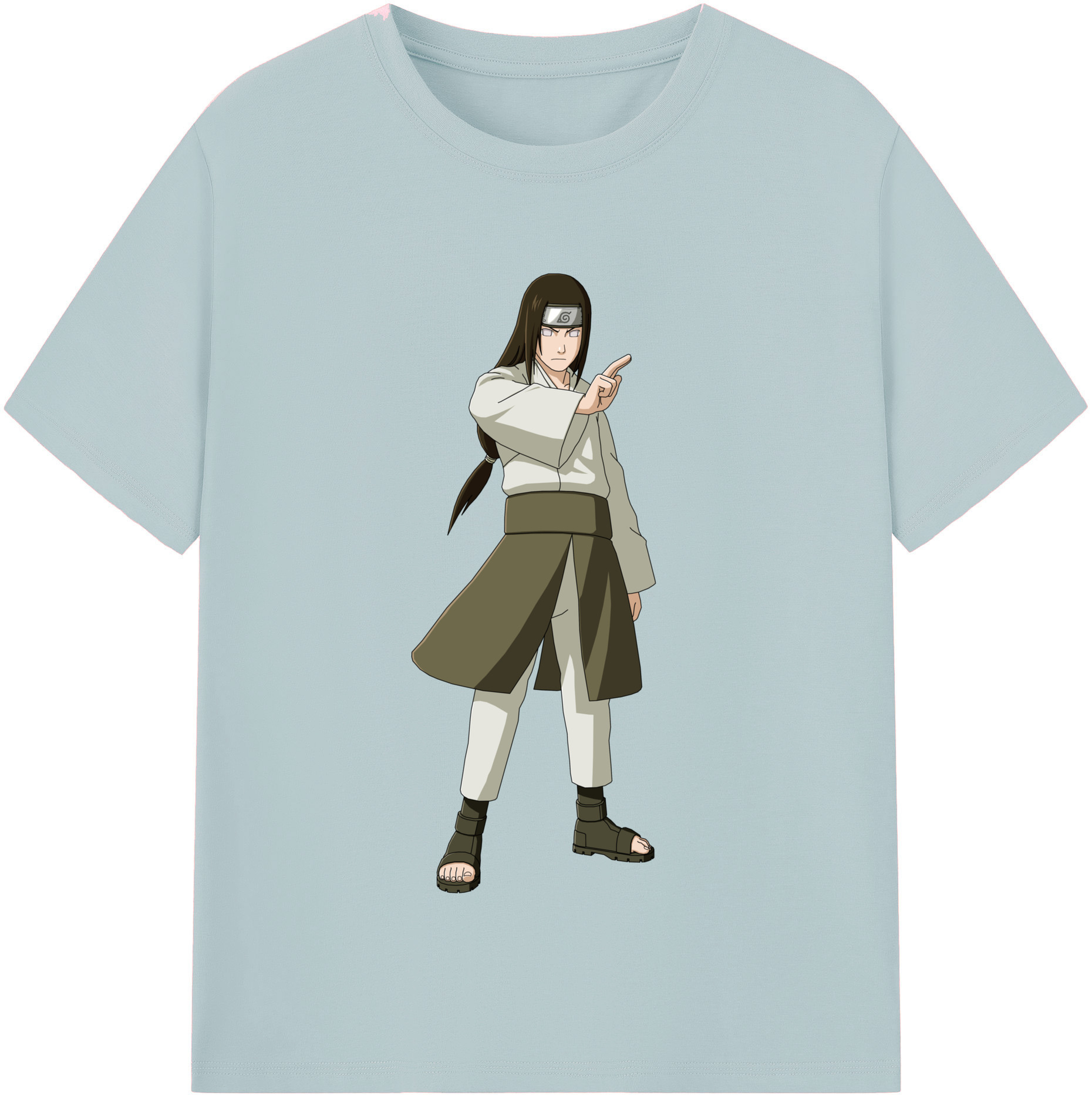 （画像用） NARUTO -ナルト- 日向ネジ Hyūga Neji 綿100％半袖Tシャツ（フロントプリント）